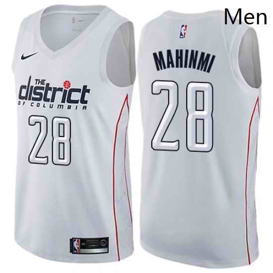 Mens Nike Washington Wizards 28 Ian Mahinmi Swingman White NBA Jersey City Edition